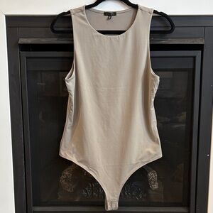 Dynamite Neutral Taupe Scoop Neck Bodysuit